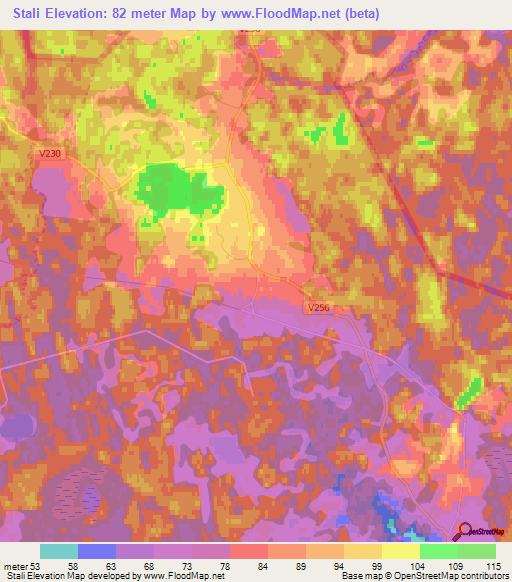 Stali,Latvia Elevation Map