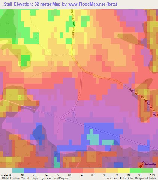 Stali,Latvia Elevation Map