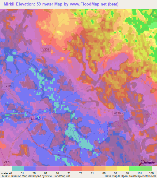 Mirkli,Latvia Elevation Map