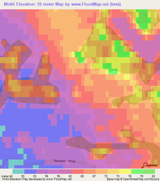 Mirkli,Latvia Elevation Map