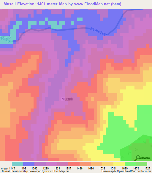 Musali,Turkey Elevation Map