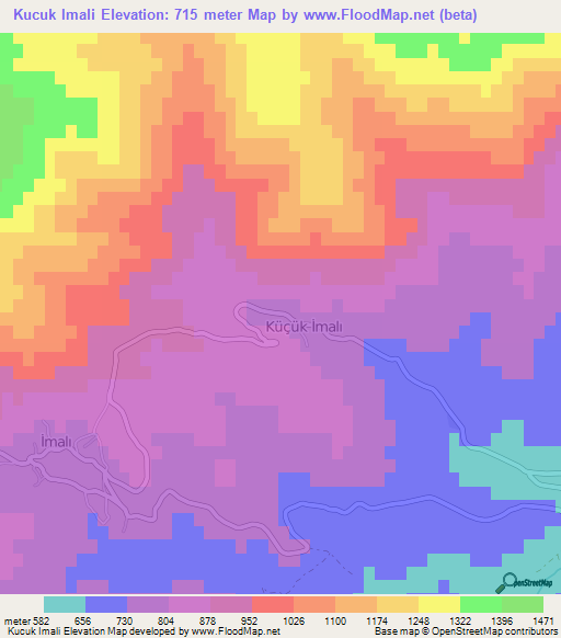 Kucuk Imali,Turkey Elevation Map