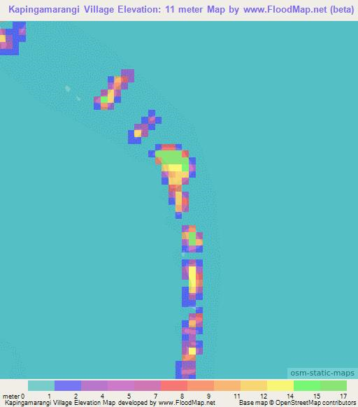 Kapingamarangi Village,Micronesia Elevation Map