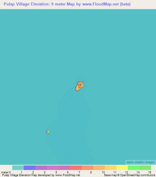 Pulap Village,Micronesia Elevation Map