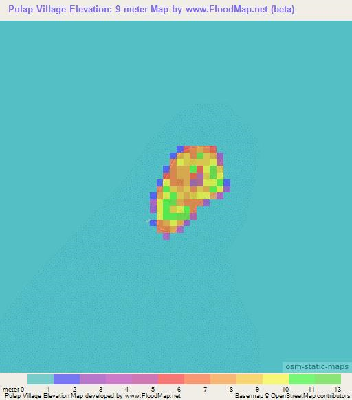 Pulap Village,Micronesia Elevation Map