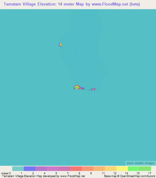 Tamatam Village,Micronesia Elevation Map