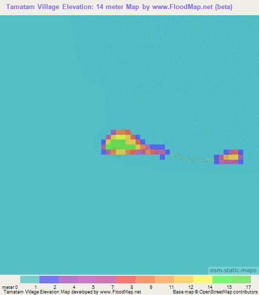 Tamatam Village,Micronesia Elevation Map