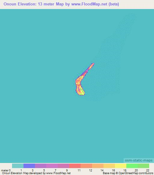 Onoun,Micronesia Elevation Map