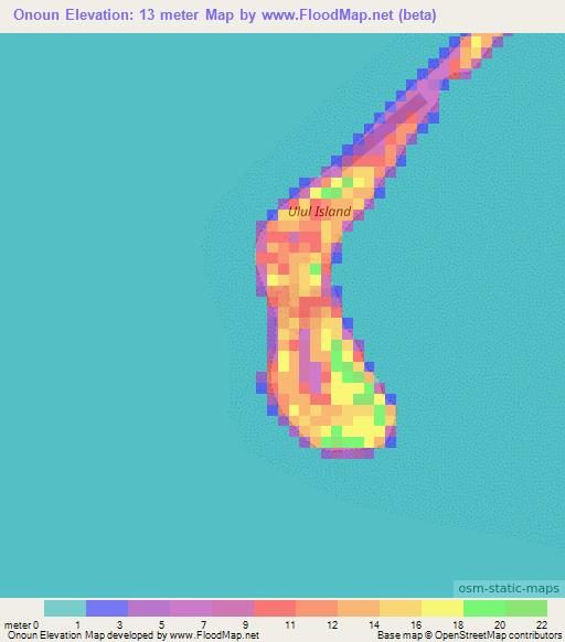 Onoun,Micronesia Elevation Map