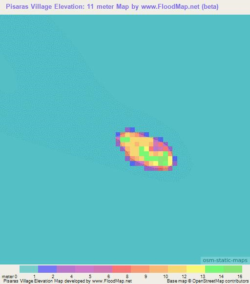 Pisaras Village,Micronesia Elevation Map