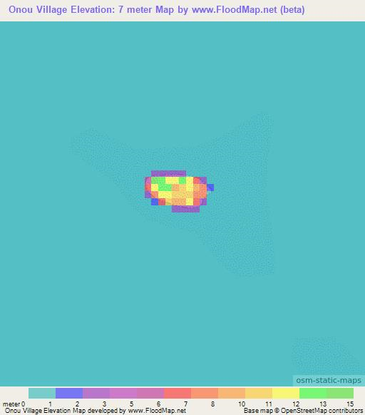 Onou Village,Micronesia Elevation Map