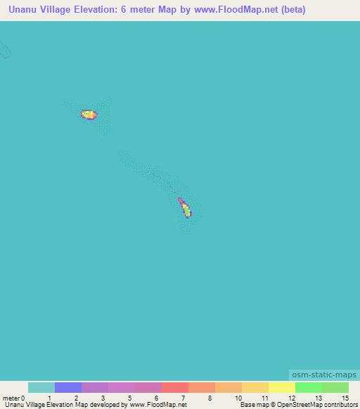 Unanu Village,Micronesia Elevation Map