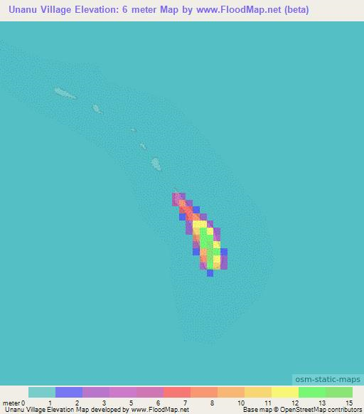 Unanu Village,Micronesia Elevation Map