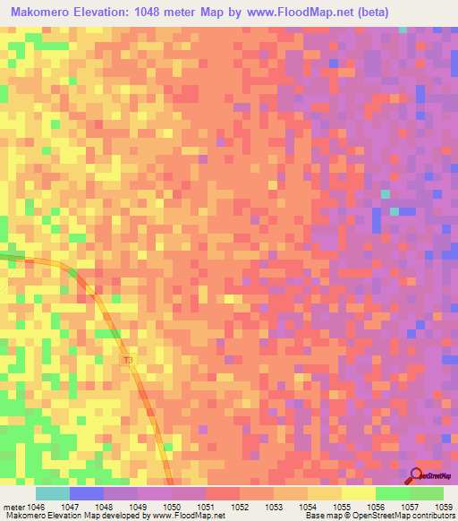 Makomero,Tanzania Elevation Map