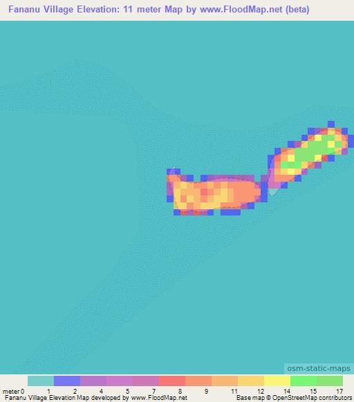 Fananu Village,Micronesia Elevation Map