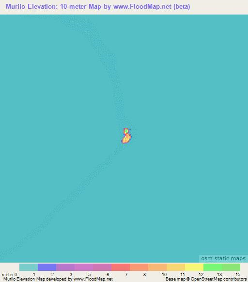 Murilo,Micronesia Elevation Map