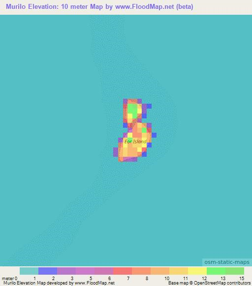 Murilo,Micronesia Elevation Map