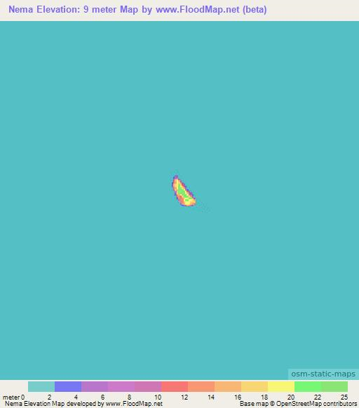 Nema,Micronesia Elevation Map