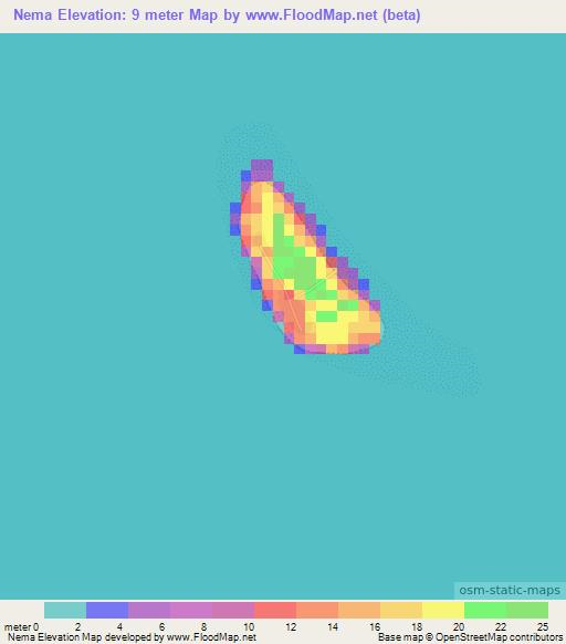 Nema,Micronesia Elevation Map