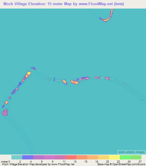 Moch Village,Micronesia Elevation Map