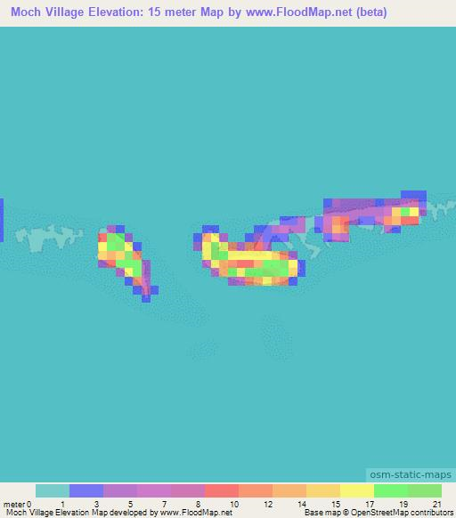 Moch Village,Micronesia Elevation Map