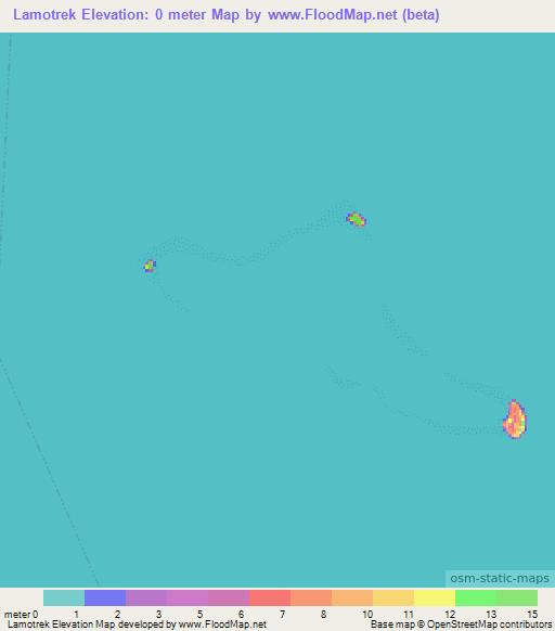 Lamotrek,Micronesia Elevation Map