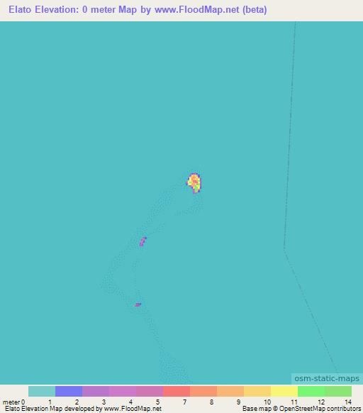 Elato,Micronesia Elevation Map