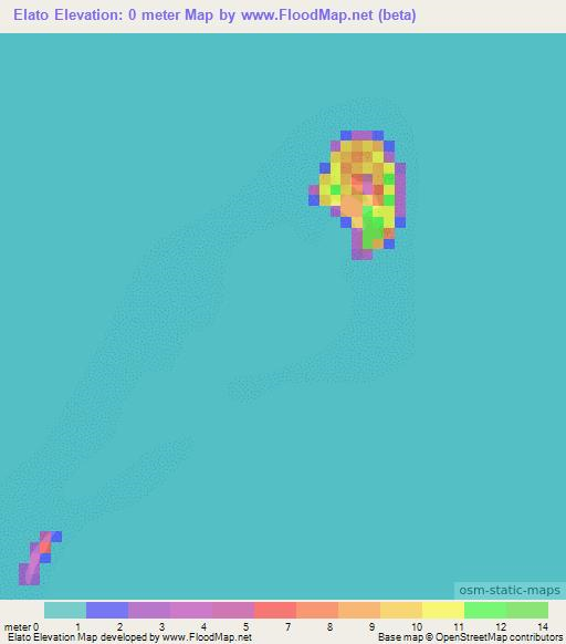 Elato,Micronesia Elevation Map