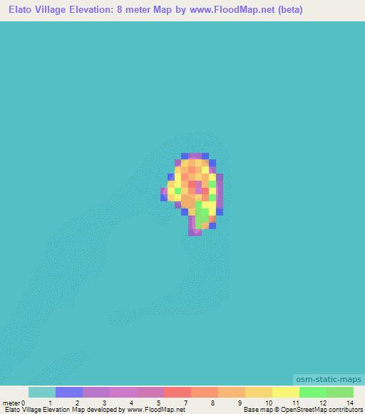 Elato Village,Micronesia Elevation Map