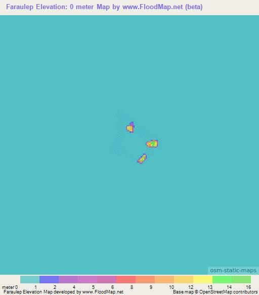 Faraulep,Micronesia Elevation Map
