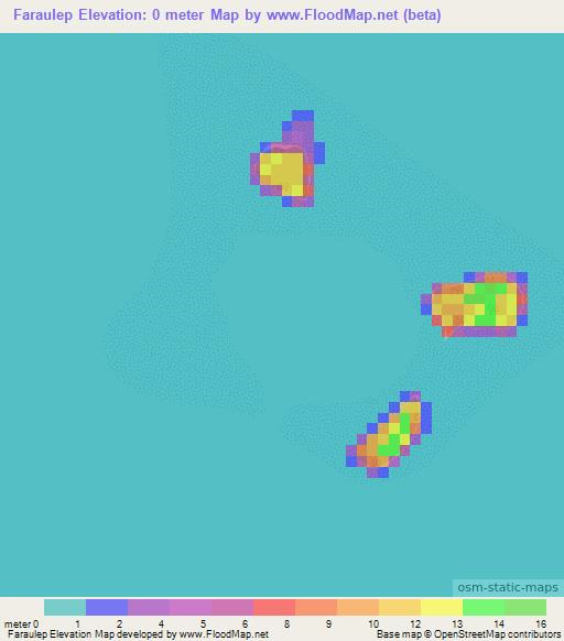 Faraulep,Micronesia Elevation Map