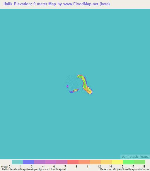 Ifalik,Micronesia Elevation Map