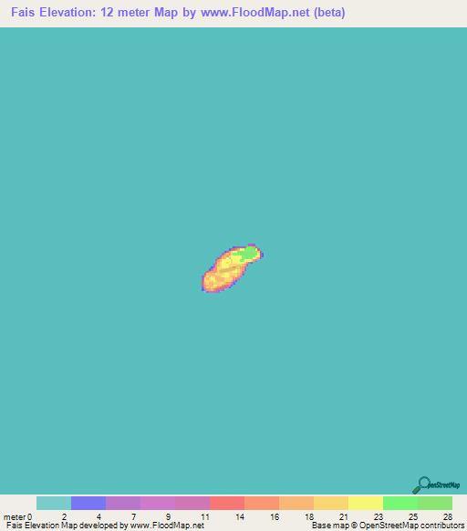Fais,Micronesia Elevation Map