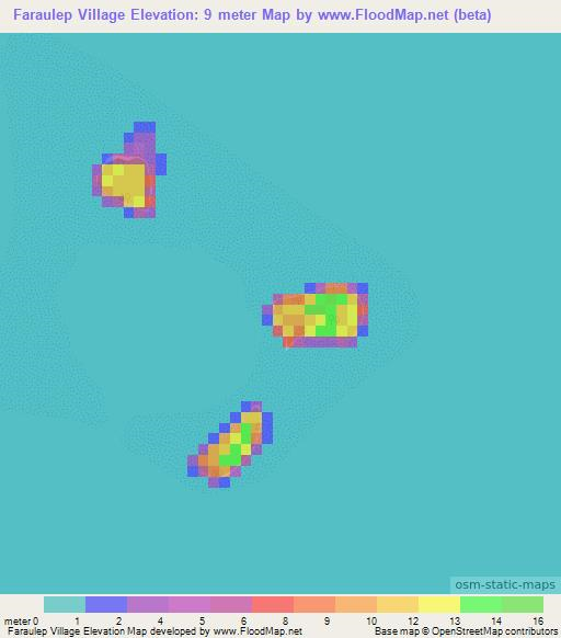 Faraulep Village,Micronesia Elevation Map