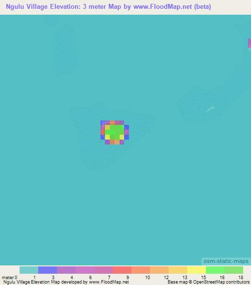 Ngulu Village,Micronesia Elevation Map