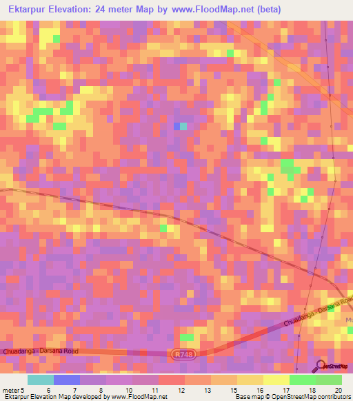 Ektarpur,Bangladesh Elevation Map