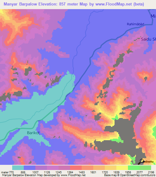 Manyar Barpalow,Pakistan Elevation Map