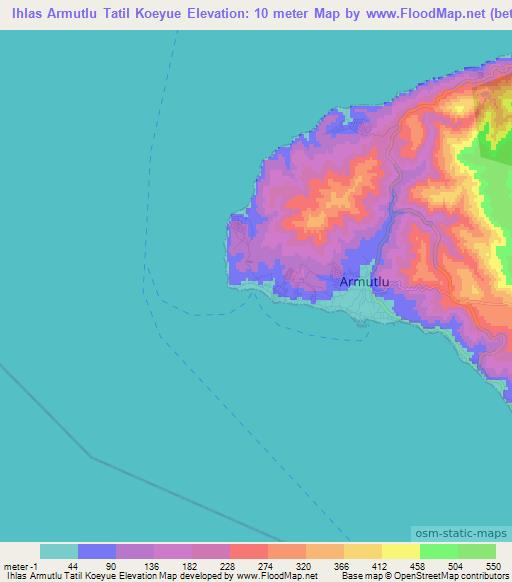 Ihlas Armutlu Tatil Koeyue,Turkey Elevation Map