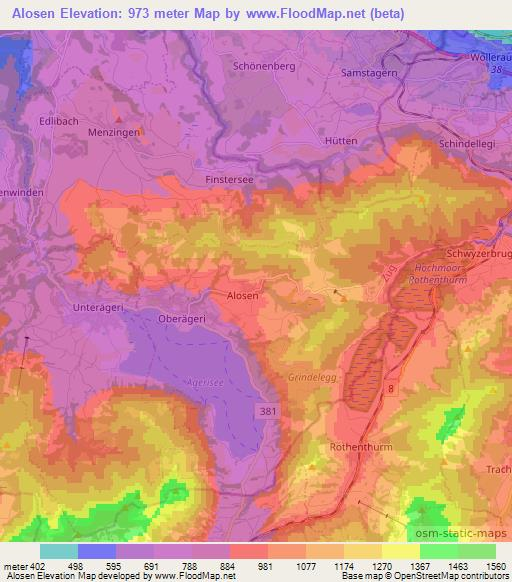 Alosen,Switzerland Elevation Map