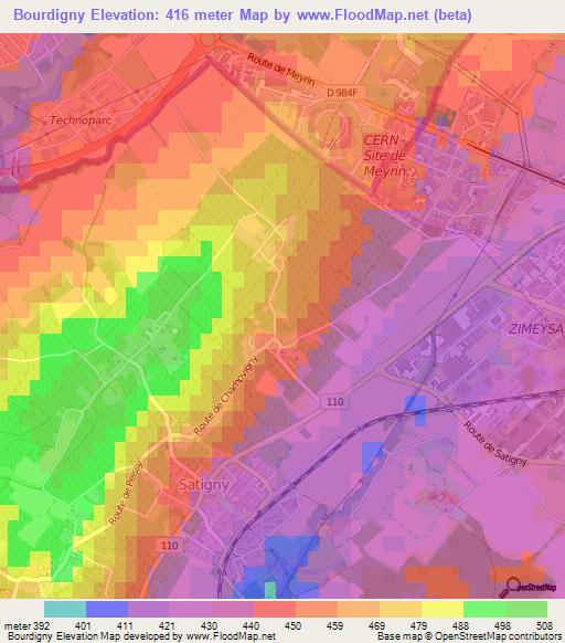 Bourdigny,Switzerland Elevation Map