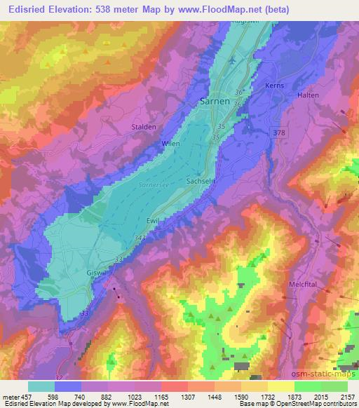 Edisried,Switzerland Elevation Map