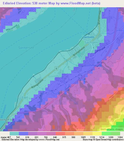 Edisried,Switzerland Elevation Map