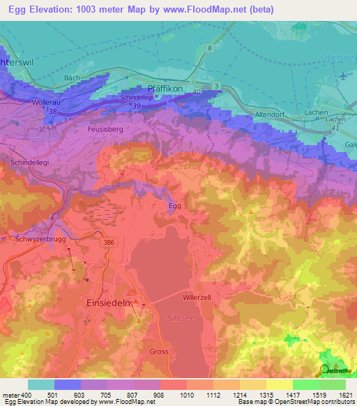 Egg,Switzerland Elevation Map