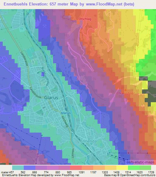 Ennetbuehls,Switzerland Elevation Map