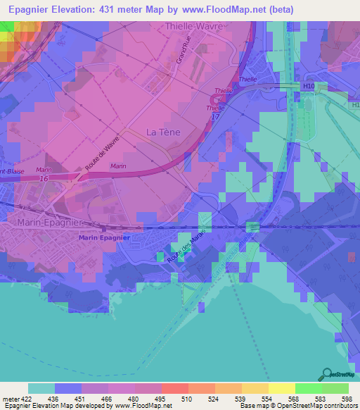 Epagnier,Switzerland Elevation Map