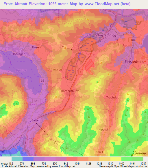 Erste Altmatt,Switzerland Elevation Map