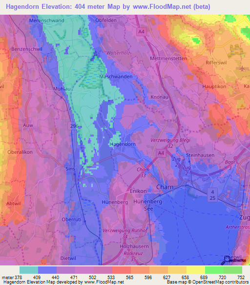 Hagendorn,Switzerland Elevation Map