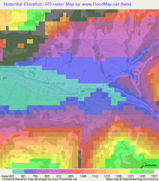 Hinterthal,Switzerland Elevation Map
