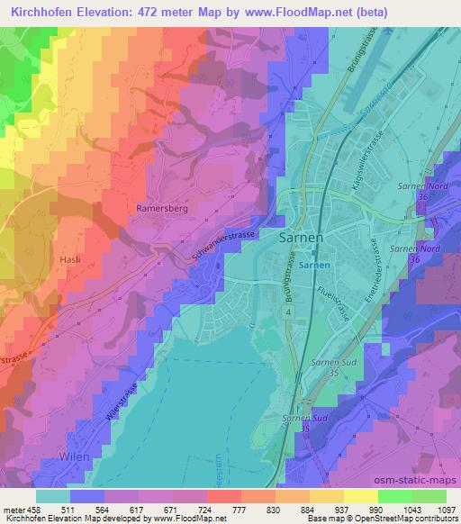 Kirchhofen,Switzerland Elevation Map