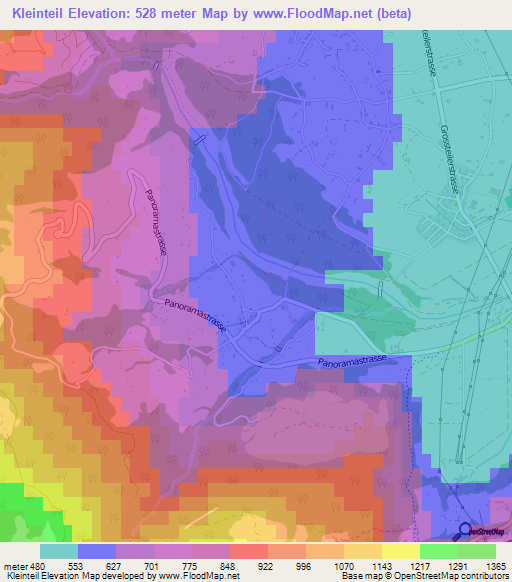 Kleinteil,Switzerland Elevation Map